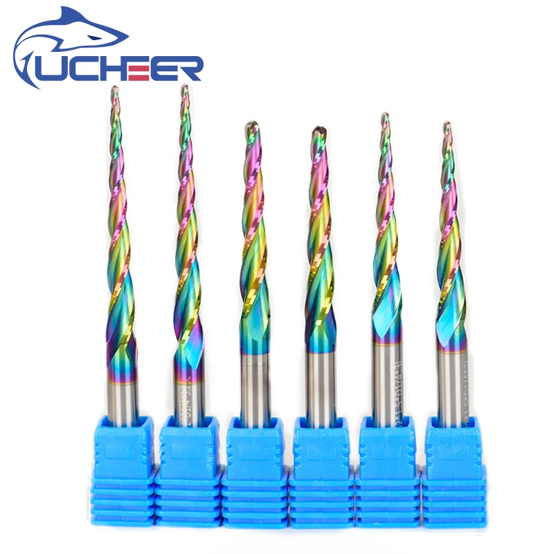 Ucheer HRC60 4 мм 6 конический шаровой фрезерный станок Bose с радужным покрытием 2