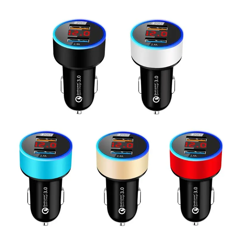 12 V/24 V двойной Порты QC 3 0 USB авто зарядное устройство для Зарядное прикуриватель