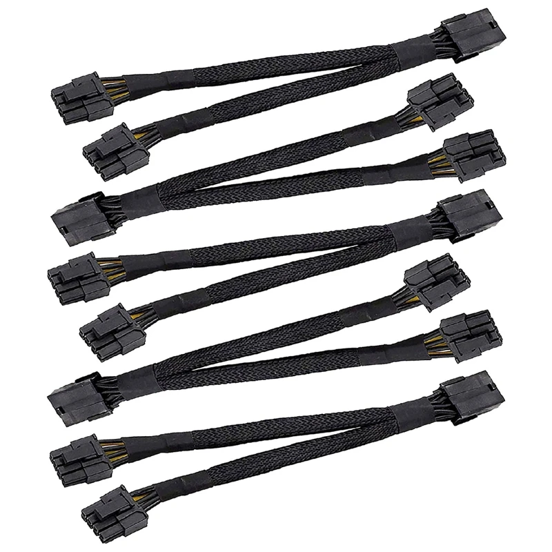 

5Pcs 20cm Graphics Video Card 8 Pin Female to 2X8P(6+2)Pin Extention Power Cable Male PCIe PCI Express 18AWG Cable