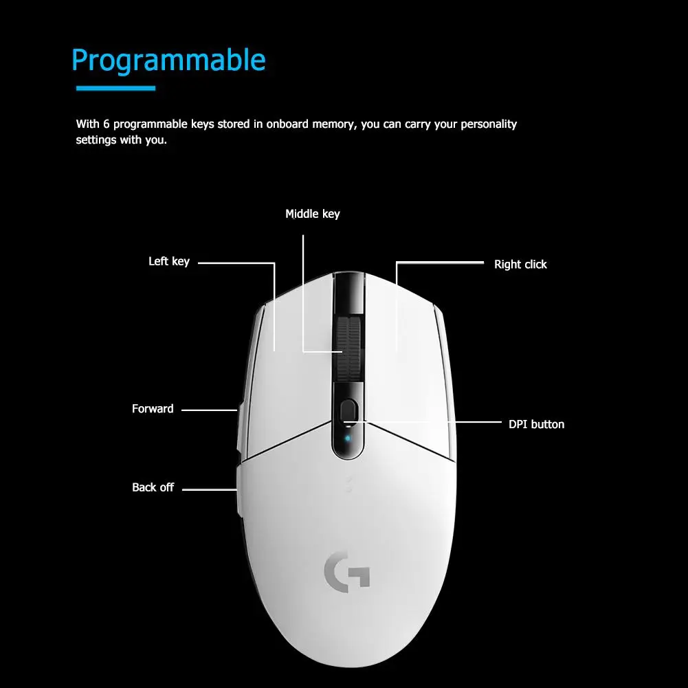 Беспроводная игровая оптическая мышь Logitech G304 LIGHTSPEED 6 кнопок 12000DPI|Мыши| |