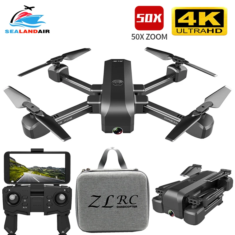 Складной 4K Дрон камера 50X раз зум WIFI FPV RC Квадрокоптер стабильная высота