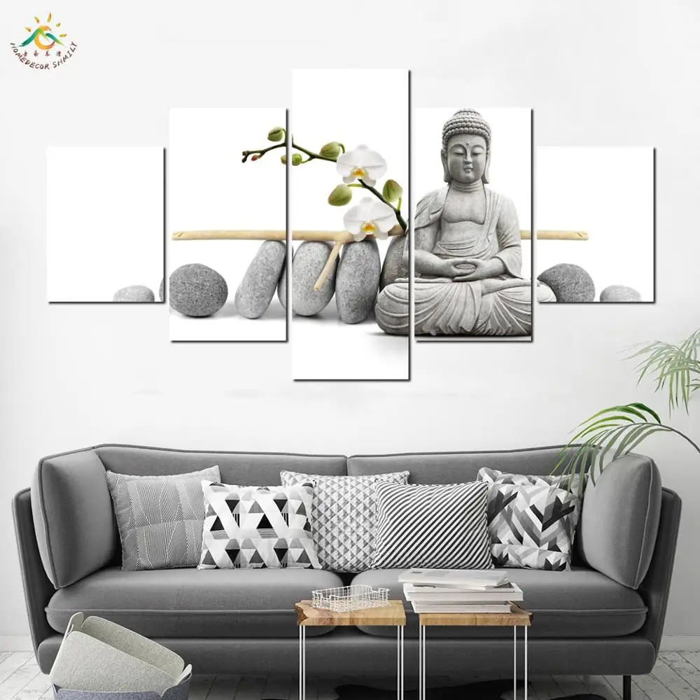 Камень Традиционный Будда холст картины печать и постеры для украшения дома