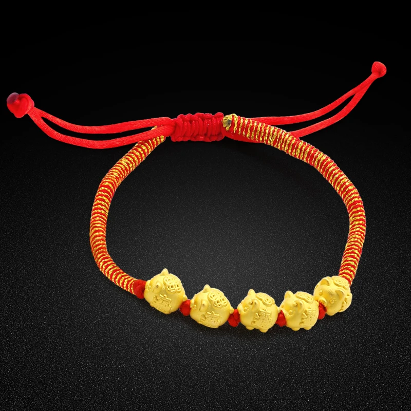 

Китайский стиль для девочек из стерлингового серебра 925 пробы, желтый цвет, поросенок, кулон, веревка, символизирует праздничное ювелирное и...