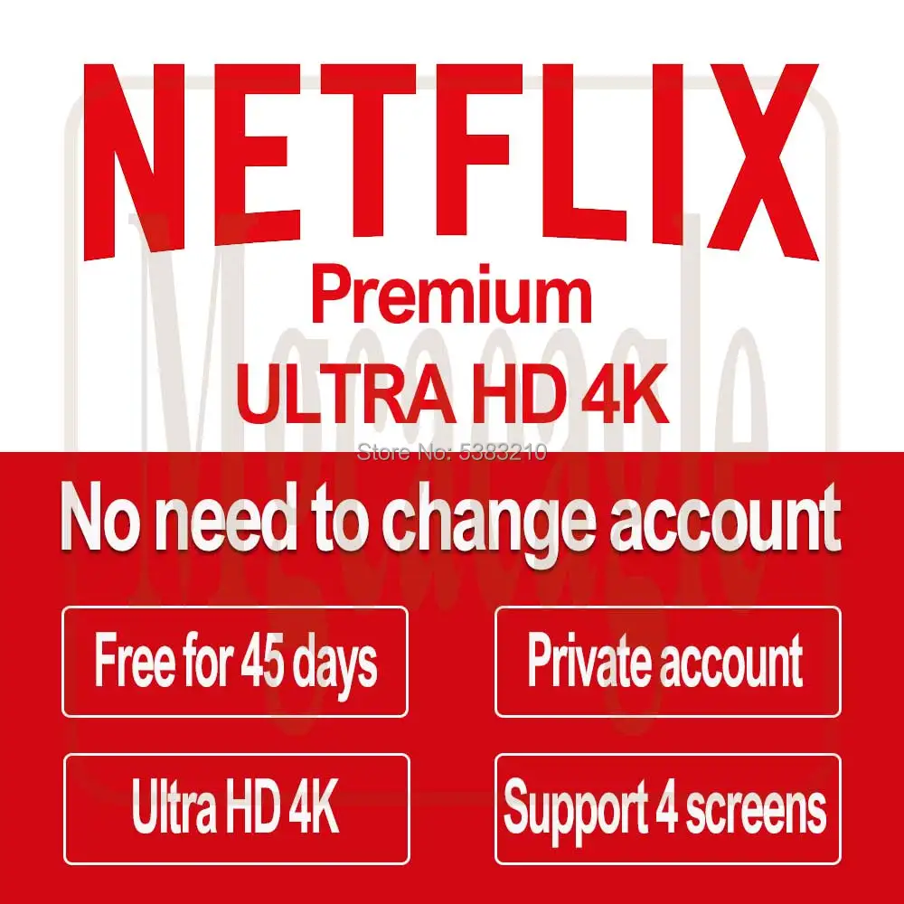Новое поступление,, 45 дней, учетная запись Netflix, 4 K, Премиум класс, Ultra HD, план, поддержка 4 экранов для Smart tv s Phone, tv Box, Android IOS