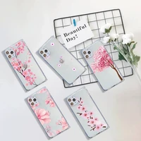 cherry blossoms pink flower phone case transparent for iphone 7 8 11 12 se 2020 mini pro x xs xr max plus
