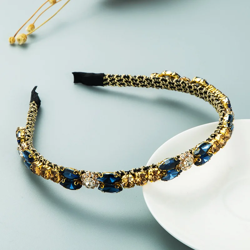 Роскошная повязка на голову в стиле барокко со стразами модные аксессуары для