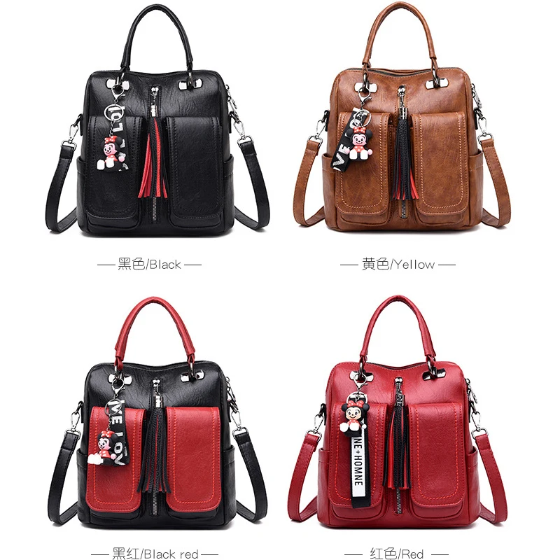 Occident fashion backpacks for school teenagers girls leather travel backpack women purses 2019 designer satchel | Багаж и сумки