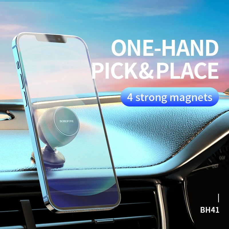 BOROFONE Universal Magnetic Car Phone Holder Mount 360 Rotation Mobile Phone Holder Stand For poco f3 x3 pro iPhone 12 redmi not