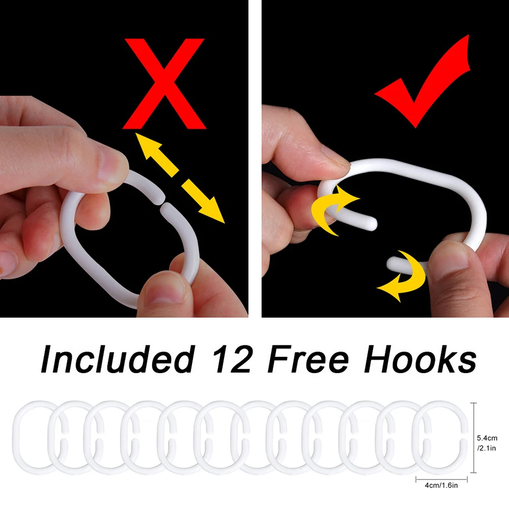 1 шт. занавеска для ванной из полиэстера водонепроницаемая душа с крючками