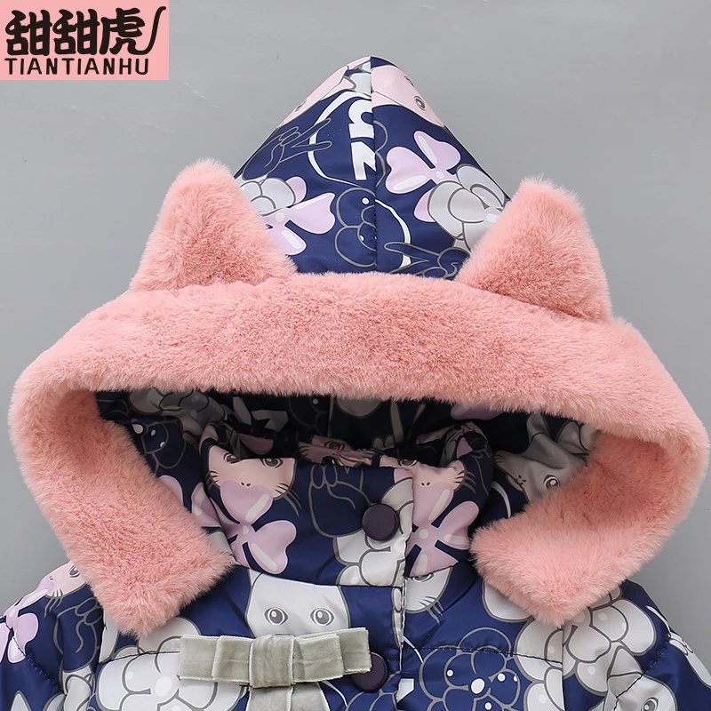 Куртка для маленьких девочек осенне-зимняя куртка пальто детей плотная теплая