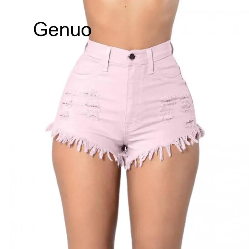 Модные женские летние Рваные джинсовые шорты с высокой талией пляжные