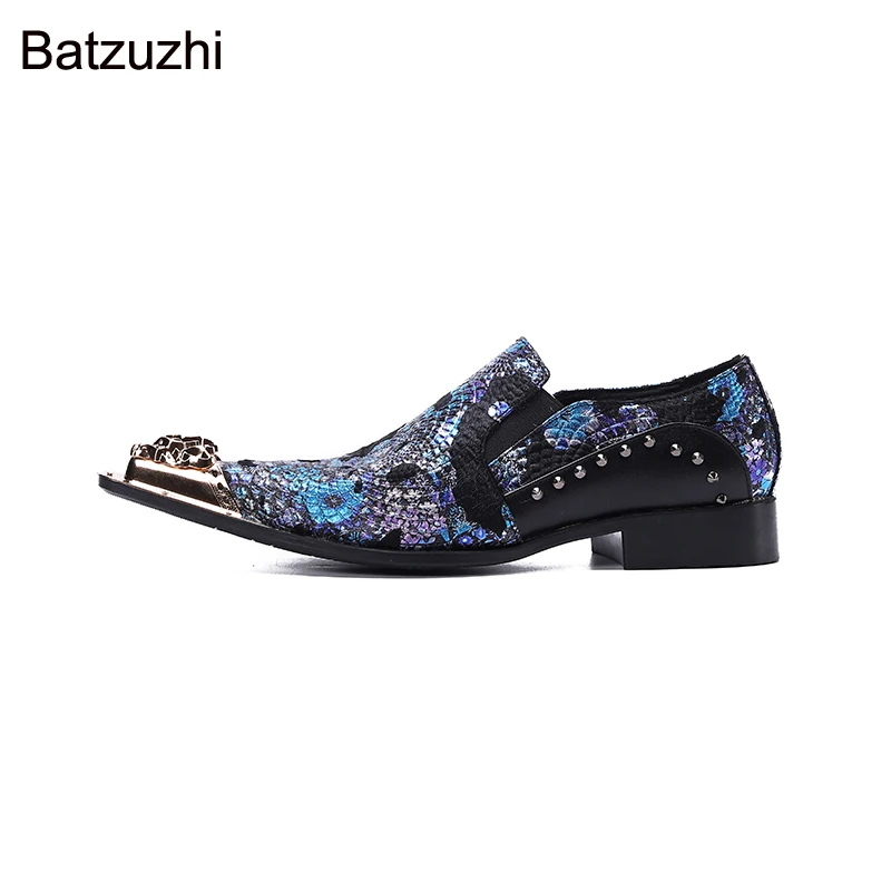 Batzuzhi 2021 новый дизайн кожаные модельные туфли Muti с острым носком и золотой