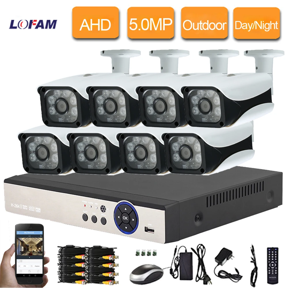 Камера видеонаблюдения LOFAM 8 каналов 5 МП AHD DVR NVR каналов|Система наблюдения| |