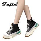 Fujin2021; INS Za; Обувь на платформе с молнией; Кроссовки на толстой подошве; Высокие сапоги; Botas De Mujer; Повседневные женские ботильоны