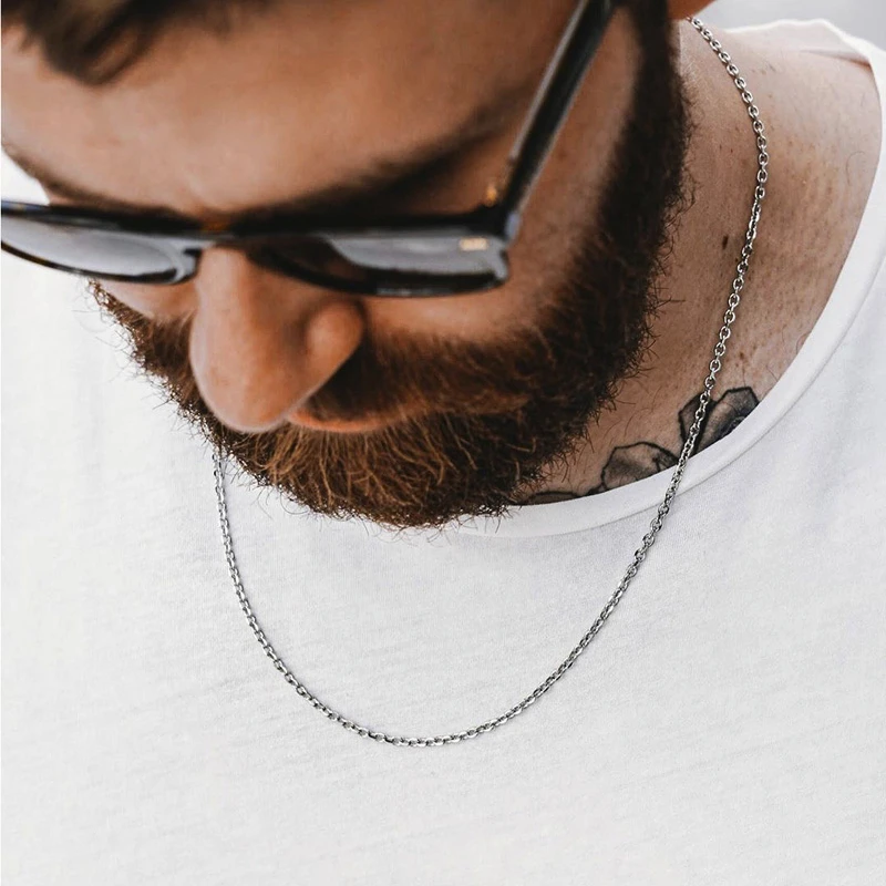 50 см Rolo звено Кабельные цепи и змеиная цепочка ожерелье Чокеры женские ювелирные