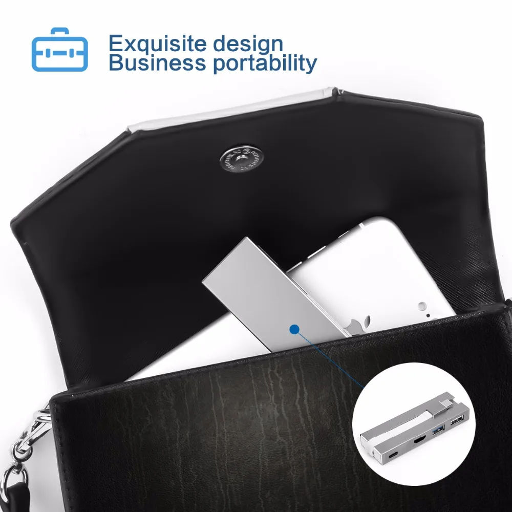 Док станция Thunderbolt 3 Type c для HDMI 4K USB3.0 концентратор USB2.0 с адаптером зарядки PD Macbook Pro