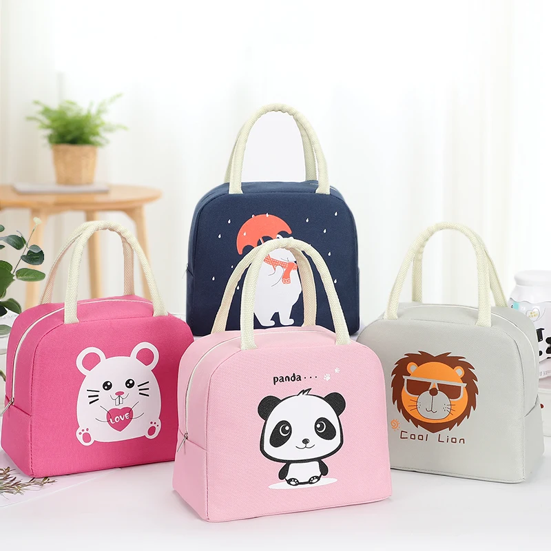 

Lovely Cute Cartoon Lunch Bag Children Women Waterproof Insulated Handbag Storage Cold Warm Soft Lining Picnic Bag