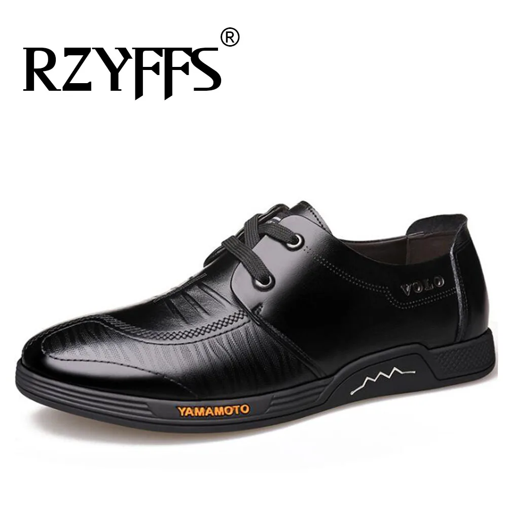 

Dropshipping Fashion Genuine Leather formal business Dress Shoes Men's Flat Shoes Men Casual Shoes A53-96