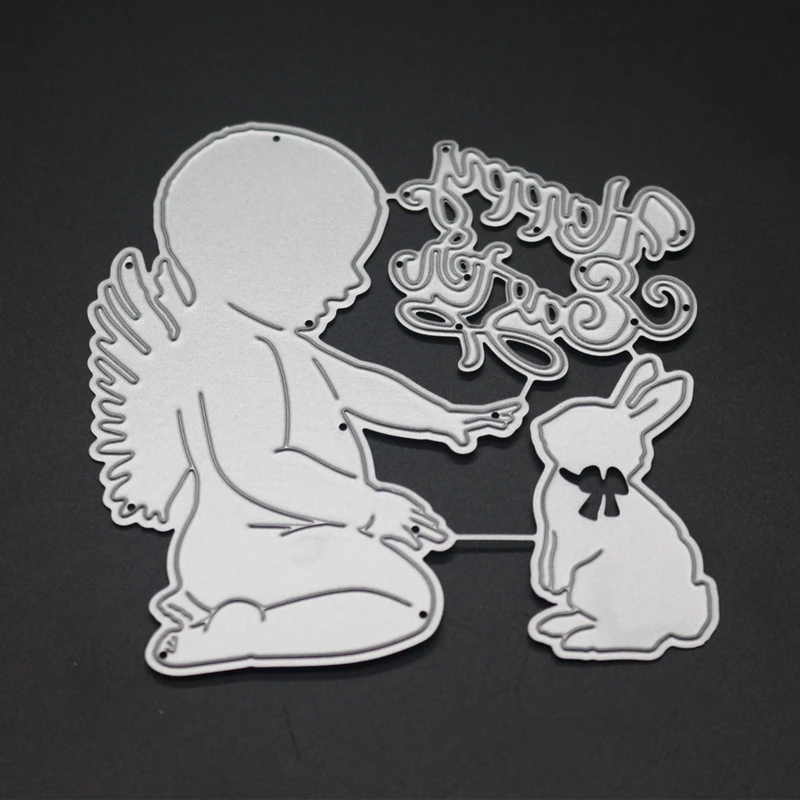 YINISE Metal Cutting Dies For Scrapbooking Stencils Angel Rabbit DIY Paper Album Cards Making Embossing Folder Die Cuts CUT Mold | Дом и сад