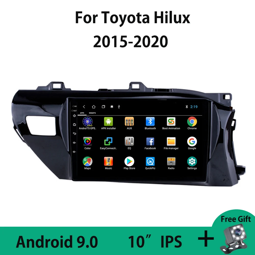 

Android 9.0 HD IPS Touchscreen Car Radio Multimedia Video Player GPS For Toyota Hilux Pick Up AN120 2015 - 2020 Mirror Link OBD