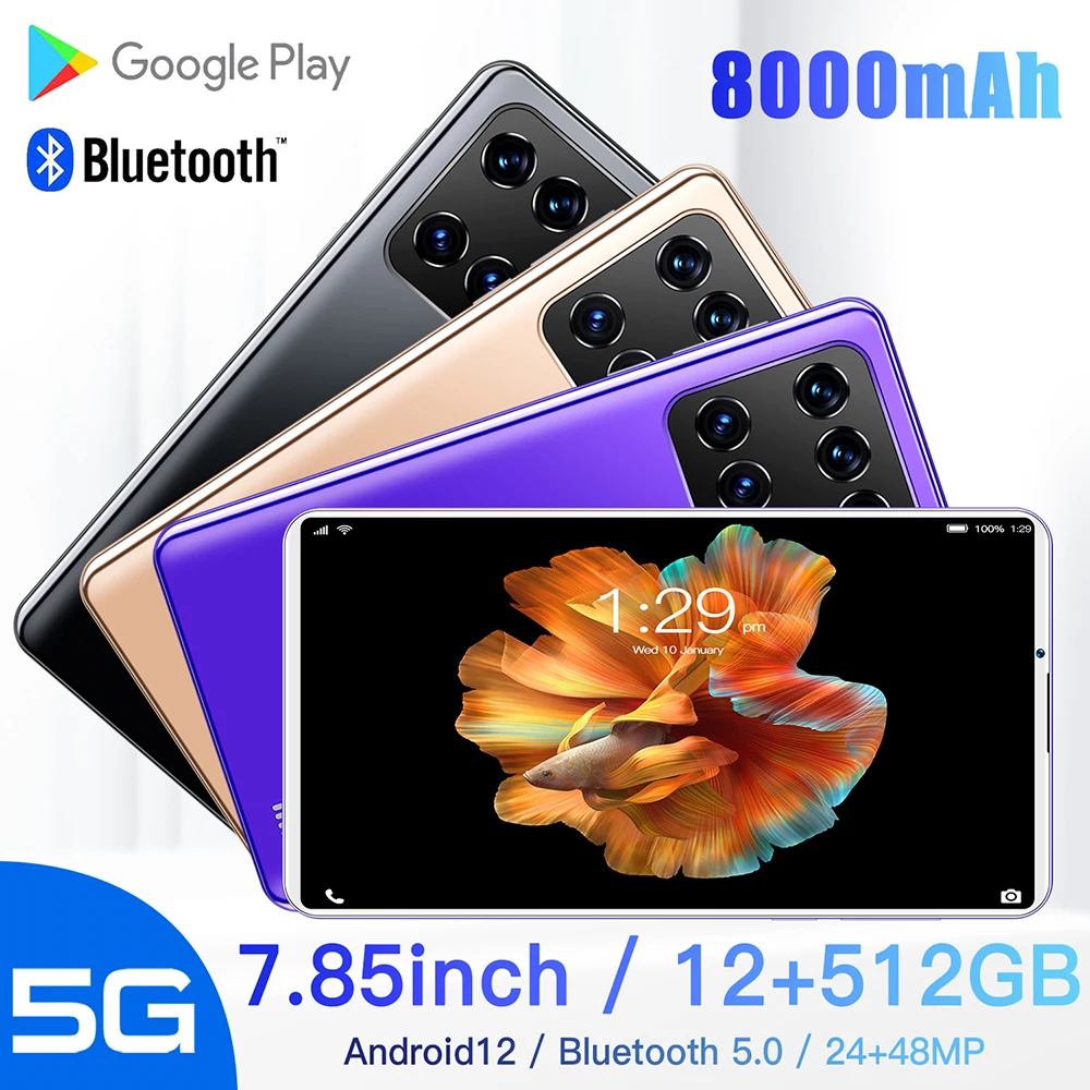 

2021 Latest M11 7.85 Inch Tablet 12gb Ram 512gb Rom 5g Lte 24/48mp 3440x1040 Screen Android 12 System Tablet