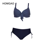HOMGAO Топ в горошек, однотонное комплект бикини со средней талией,сексуальный купальник женский пуш-ап, комплект бикини,купальник из двух предметов, купальники