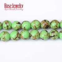 natural green shell turquoises howlite stone round beads for jewelry making 4 12 mm spacer beads diy handmade 15 strand