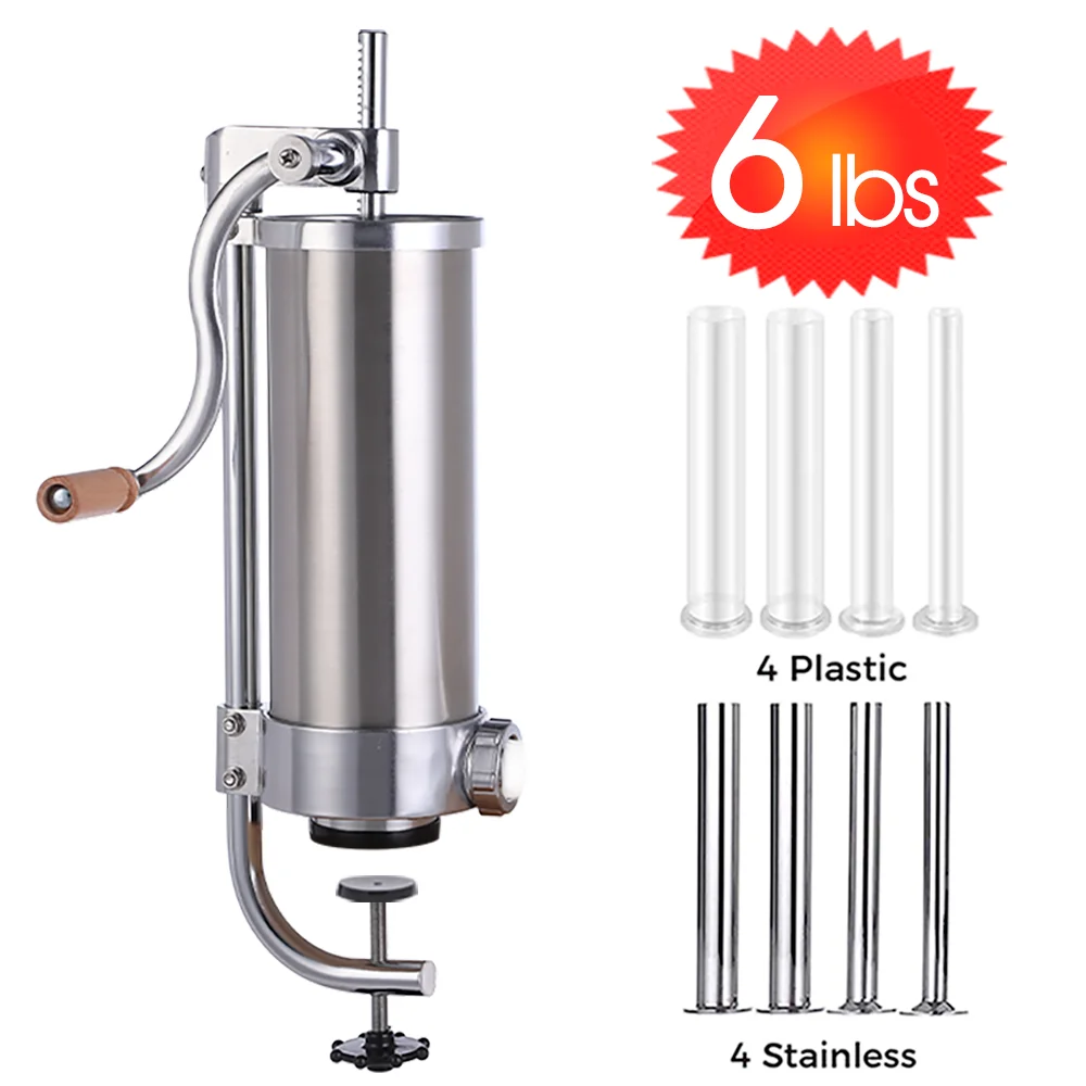 Кг/3 кг/6LBS домашние колбачный шприц Нержавеющая Сталь Ручной вертикальный