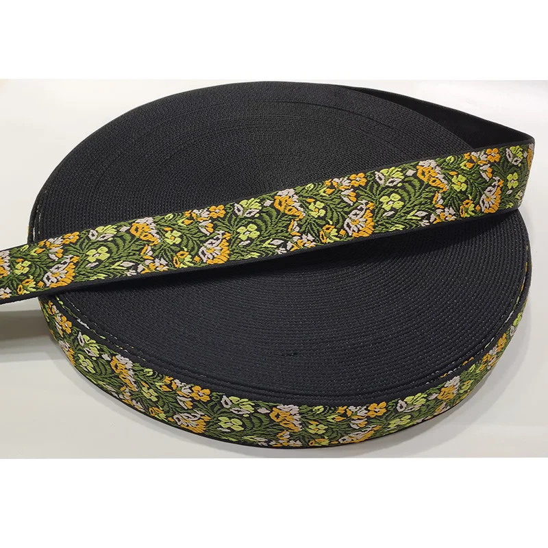 Новый дизайн высокое качество 2 дюймов желтый цветной вышивкой полиэстер лямки