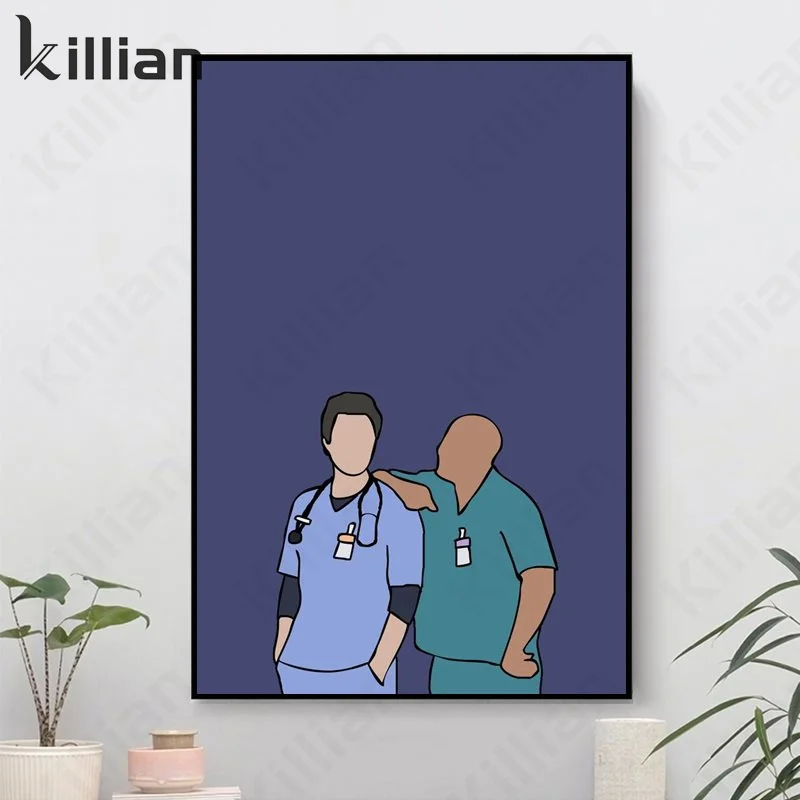 

Korean Doctor Chatting Painting Painting Family Decoration Modern Cartoon Personality Living Room Bedroom Aesthetics Room Decor