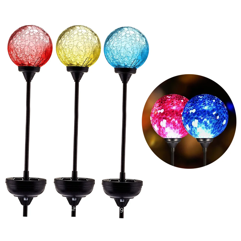 3 шт. садовый стеклянный шар с трещинами современный УФ-Солнечный наружный Цвет