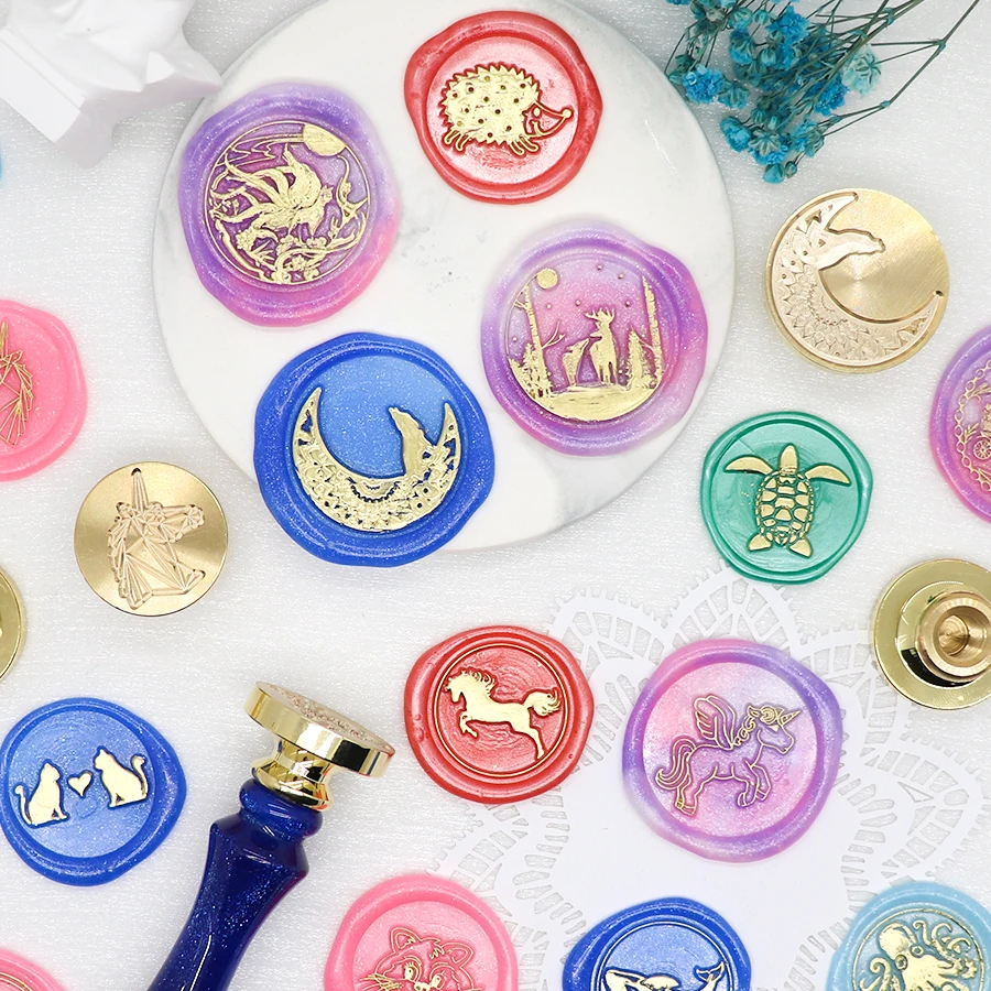 Восковая печать в ретро-стиле виде медведя единорога искусственная животных для