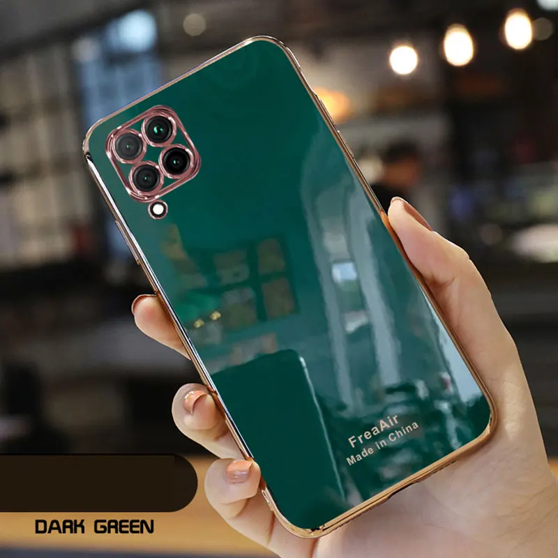 Luxury Silicone Case For Huawei P40 Lite phone Case For p40 lite Cover Shockproof Stand Holder Case Huawei p40 Lite E Pro Y7p