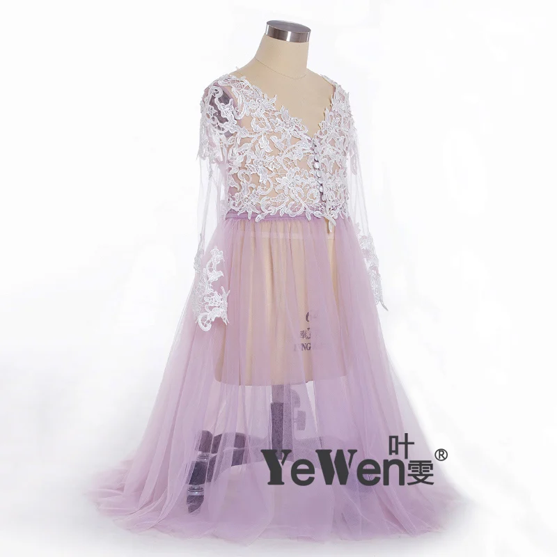 Прозрачное платье с цветочным узором для девочек Платье фотосессии Коллекция 2020