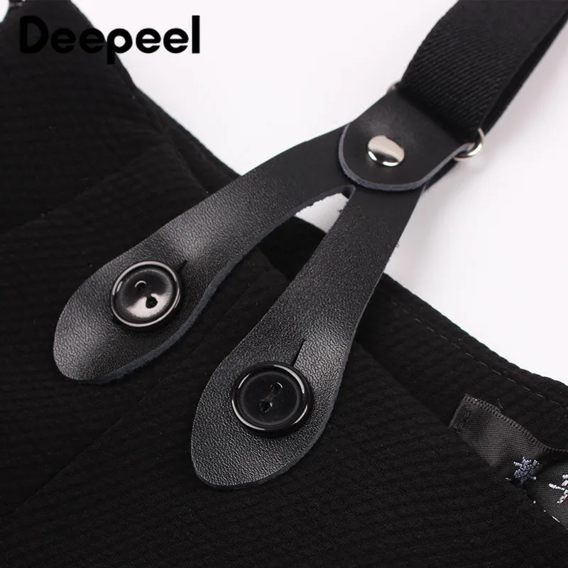 Deepeel 1 шт. 2 0 см * 110 унисекс на кожаных подтяжках черные повседневные дикий Кнопка