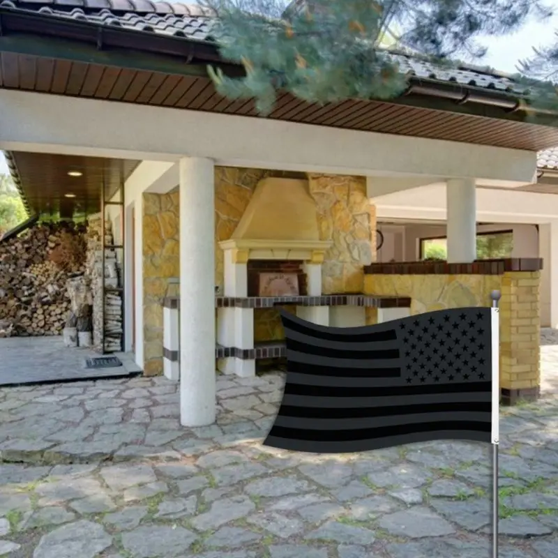 Полностью черный американский флаг 3x5 для улицы и помещений-двусторонняя