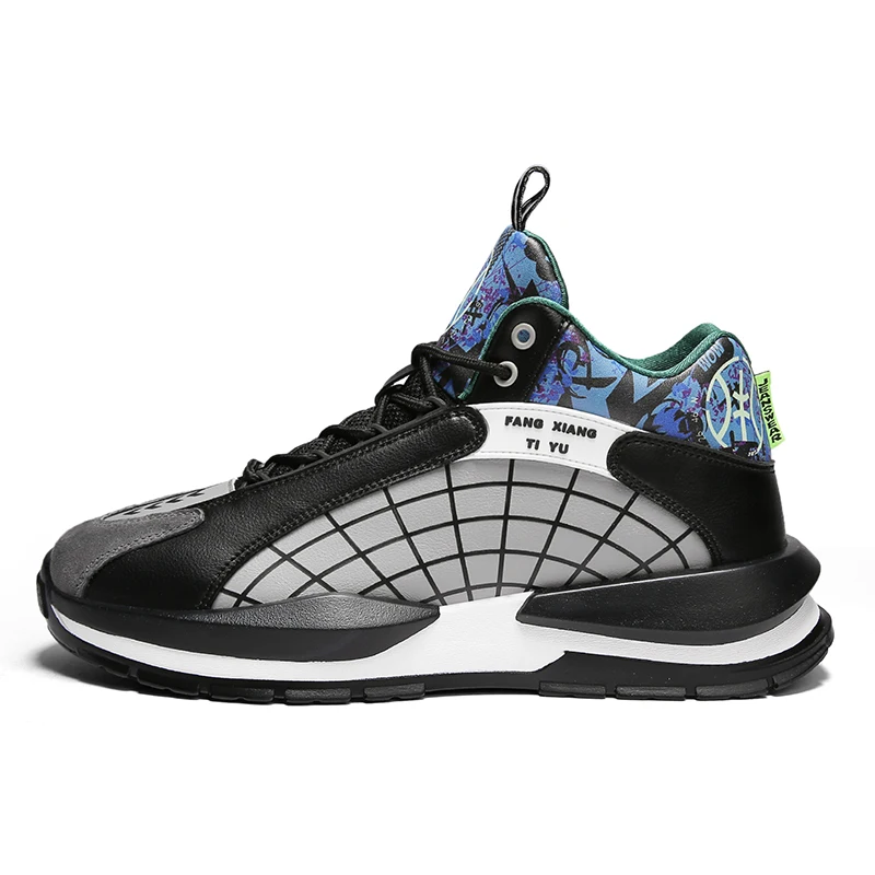 

Повседневные баскетбольные туфли среднего кроя, подходящие ко всему супердвижущиеся спортивные мужские туфли из свиной кожи