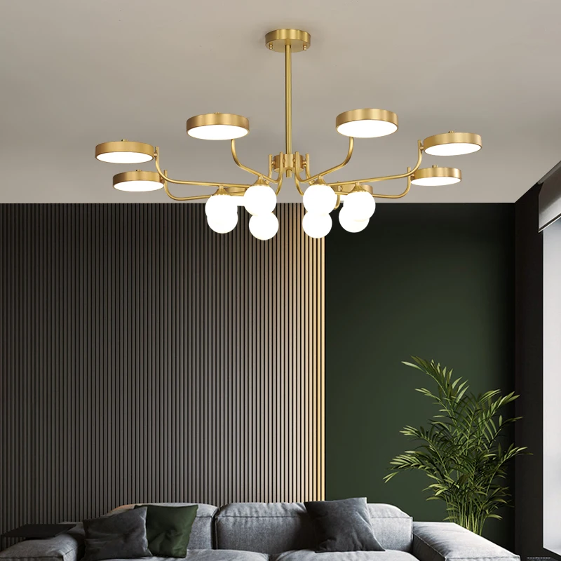 

Novelty moon LED Chandelier G9 Led light Foyer parlor Gold Chandeliers glass Lampshade living room Restaurant lamp Home Lighting