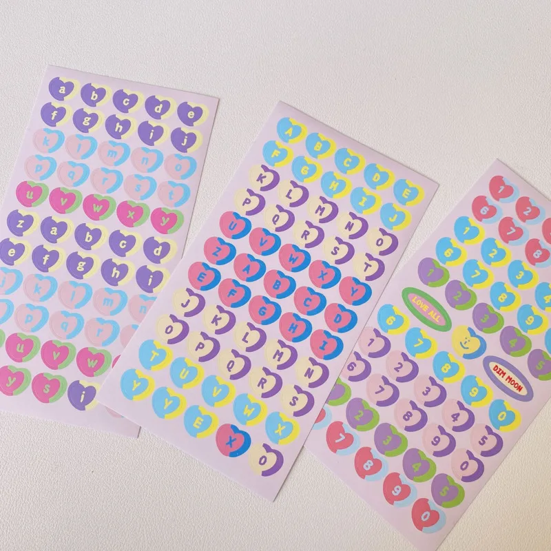 

Korean Ins Retro Love Alphanumeric Cute Sticker Contrast Color Children Diy Collage Photo Stationery Creative Decorative Sticker