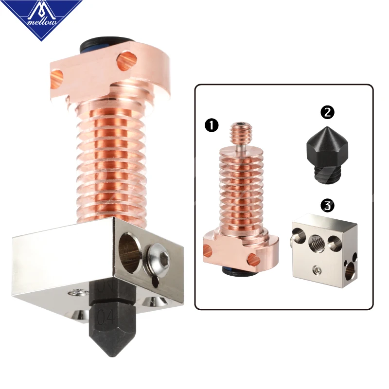 mellow 3d printer parts all metal nf smart cr10 hotend extruder kit for upgrade creality ender 3 ender 3 pro micro swiss free global shipping