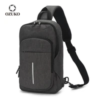 ozuko water repellent oxford shoulder bag men fashion usb charging chest bags male messenger bag fit for 9 7 ipad crossbody bag