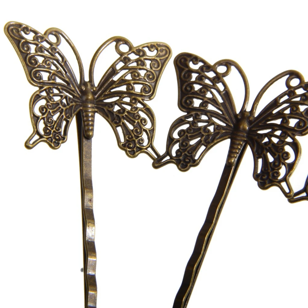 SANWOOD 10 шт. винтажные ажурные заколки для волос с бабочками Женская прическа