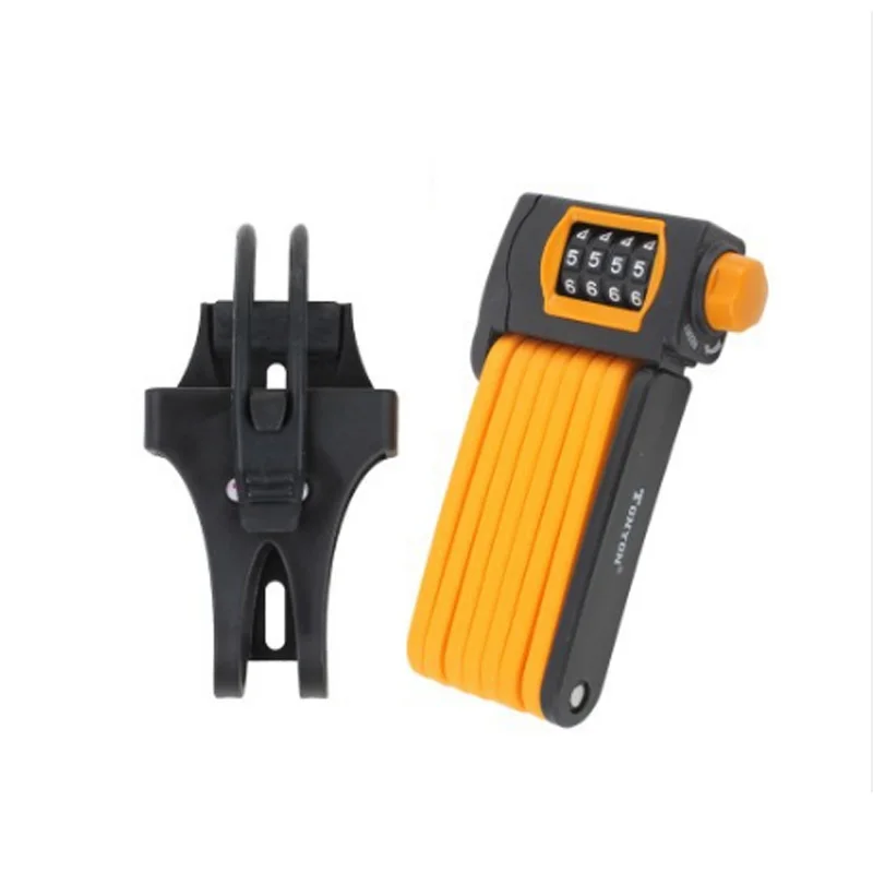 4 значный комбинированный велосипедный замок с паролем складной стальной