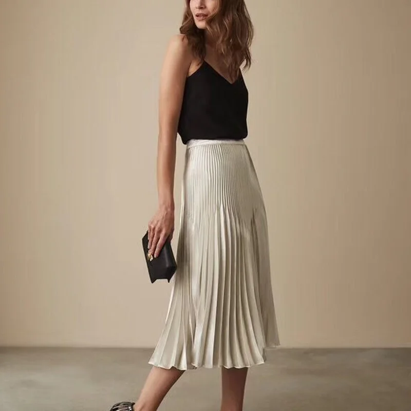 

Classic High-waist Pleated Women Skirt