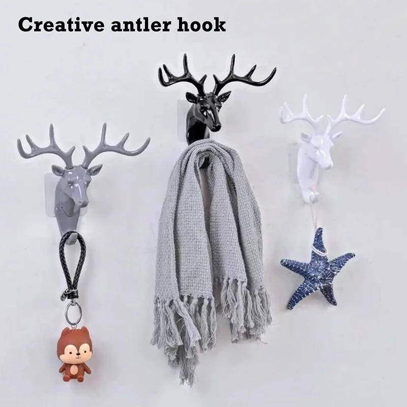

Creative Antler Hook Removable Home Wall Decoration Animal Rack Hook Indoor Ornament Personality Storage декор для дома QP2