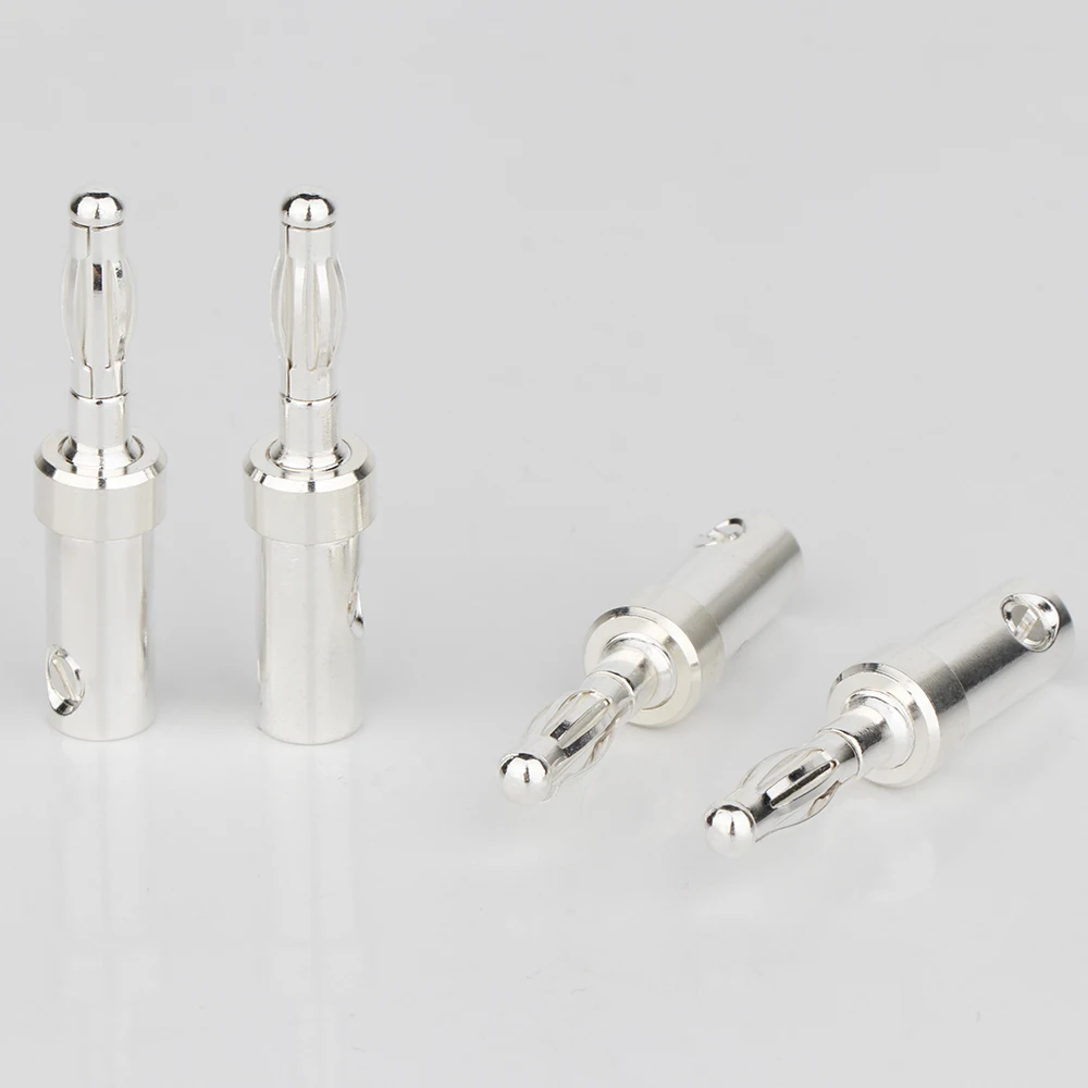 4 шт. без логотипа аудио высококачественный посеребренный штекер типа банан