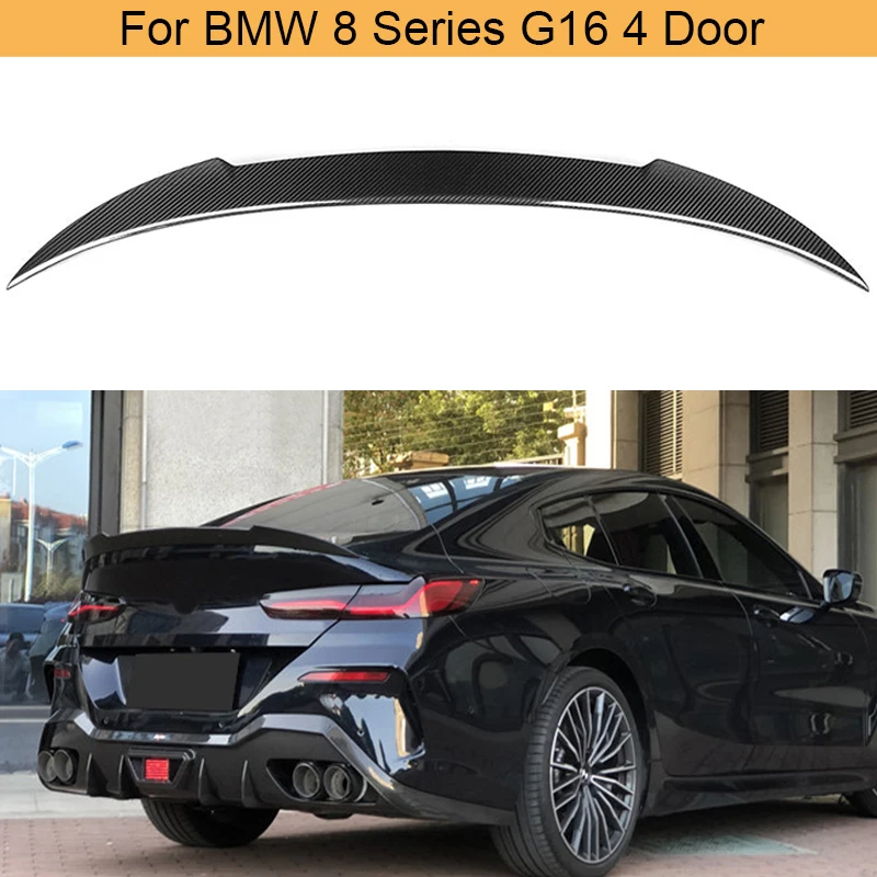 

Автомобильный спойлер заднего багажника, крыла для BMW 8 серии G16 4 двери F93 M8 2019 2020 автомобиля задний багажник загрузки губ крыло крышкой спойлер из углеродного волокна