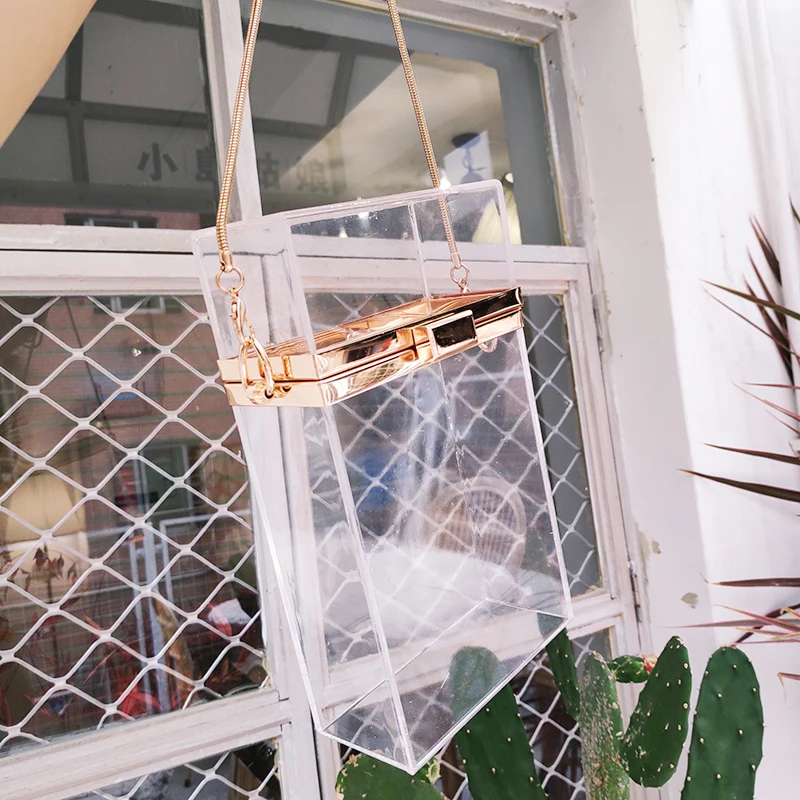 Женский прозрачный акриловый кошелек милая прозрачная сумка через плечо