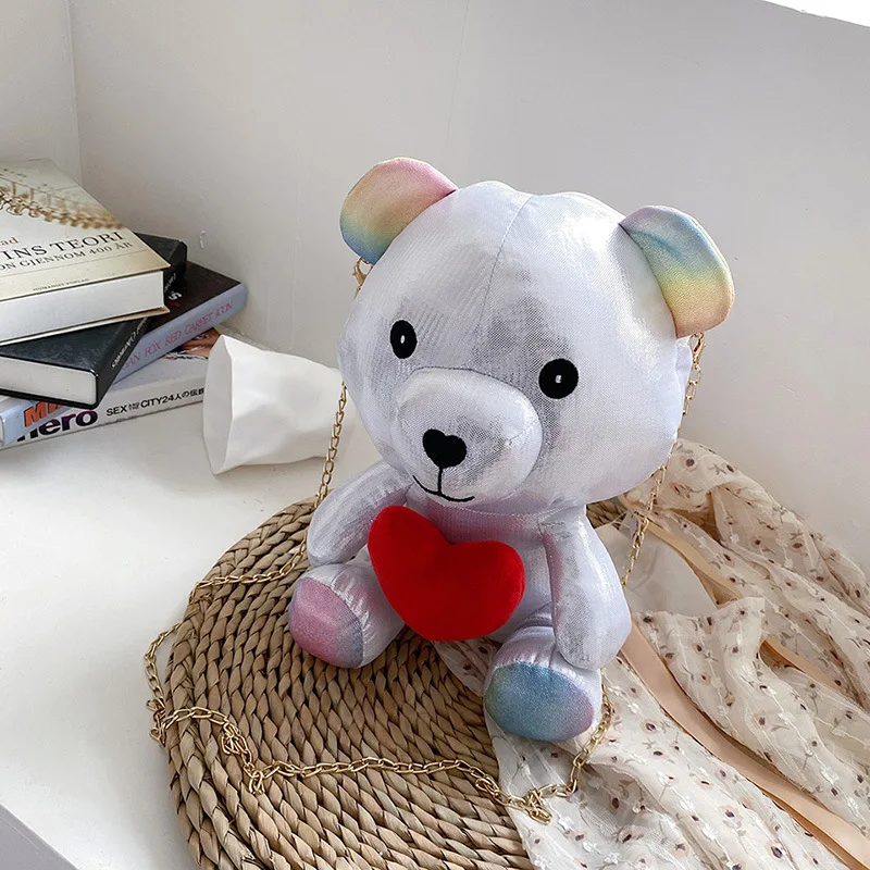 

Kawaii Love Bear Shoulder Bag Fun And Cute Dolls Chain Messenger Bag For Women 2021 New Lolita Cosplay Crossbody Bag For Girl's