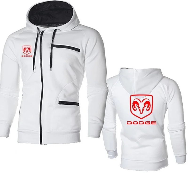 

2021 New Hoodies Men DODGE Car Logo Print fashion Casual HipHop Harajuku Long Sleeve Hooded Sweatshirts Mens zipper Jacket